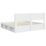 vidaXL Cadre de lit avec rangement et tête de lit Blanc 180 x 200 cm