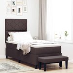 vidaXL Lit à ressorts avec matelas Marron foncé 80 x 200 cm tissu