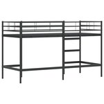vidaXL Lit mezzanine pour enfants Noir 90 x 190 cm Acier