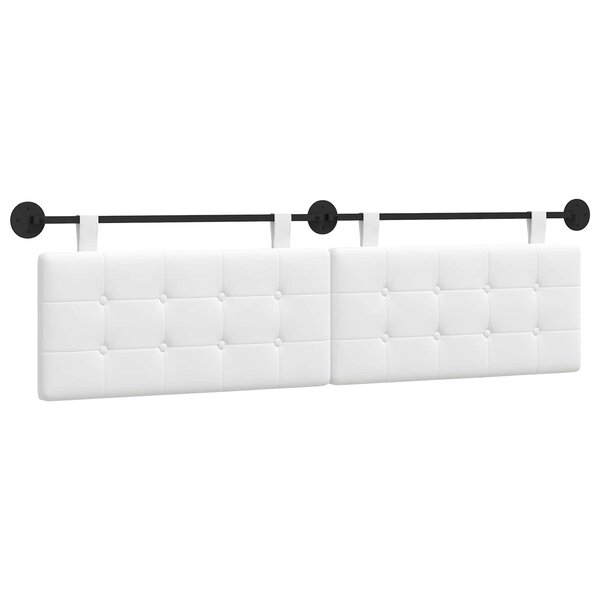 vidaXL Tête de lit suspendue Blanc Tissu