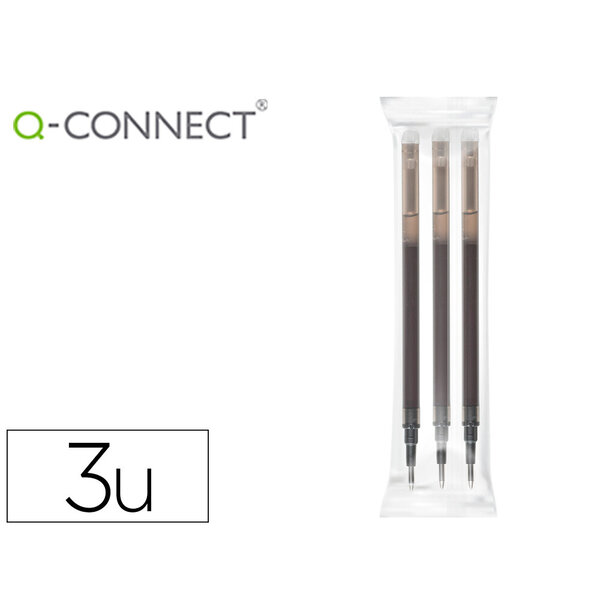 Recharge roller q-connect encre effacable couleur noir  set de 3u