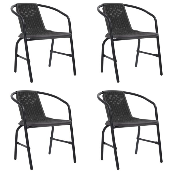 vidaXL Chaises de jardin lot de 4 Rotin plastique et acier 110 kg