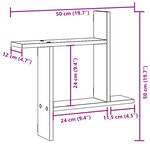 vidaXL Étagères murales 2 Pièces blanc 50x12x50 cm bois d'ingénierie