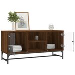 vidaXL Meuble TV avec portes en verre chêne marron 102x37x50 cm