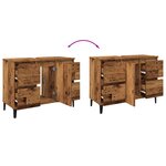 vidaXL Armoire d'évier vieux bois 80x33x60 cm bois d'ingénierie