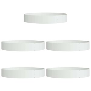 vidaXL Anneau de jardinière 5 Pièces Blanc 120 x 120 x 20 cm