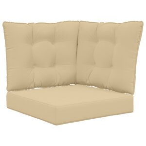 vidaXL Coussin de canapé d'extérieur 3 Pièces Beige Polyester