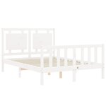 vidaXL Cadre de lit avec tête de lit blanc 140x190 cm bois massif