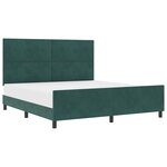 vidaXL Cadre de Lit Vert Foncé 180x200 cm Velours