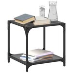 vidaXL Tables basses avec dessus en verre noir 2 Pièces 40x40x40 cm acier