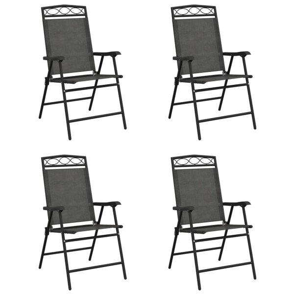 vidaXL Chaises de jardin pliables lot de 4 en acier et textilène