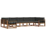 vidaXL Ensemble de canapés d'extérieur 7 pc Naturel et Anthracite