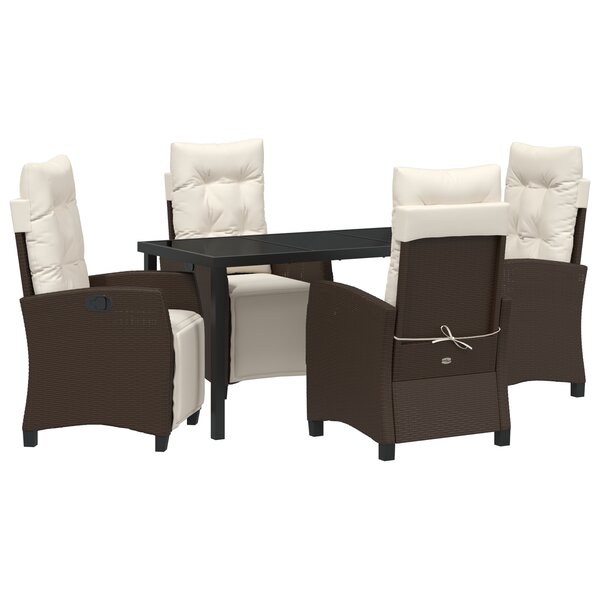 vidaXL Ensemble de repas de jardin 5 pièces marron rattan synthétique