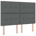 vidaXL Lit à ressort LED avec matelas Gris foncé 140 x 200 cm tissu