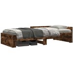 vidaXL Cadre de lit avec tête de lit Chêne fumé 80 x 200 cm