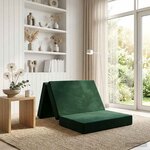 vidaXL Canapé-lit pliable 80 x 67 x 45 cm Vert foncé