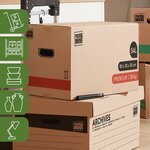 Pack and Move- Lot 20 Cartons Déménagement Premium - 60 X 25 X 25 Cm - Extrême Résistance 25 KG - Réutilisables - Double Épaisseur - Poignées Renforcées - 1 Adhésif Offert