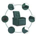 vidaXL Fauteuil inclinable électrique Vert foncé Tissu