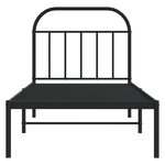 vidaXL Cadre de lit métal sans matelas avec tête de lit noir 80x200 cm