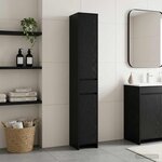 vidaXL Armoire de salle de bain Chêne noir 30 x 33 x 190 cm