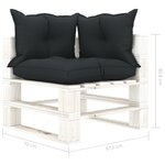 vidaXL Canapé d'angle palette de jardin avec coussins anthracite Bois