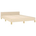 vidaXL Cadre de lit avec tête de lit Crème 140x190 cm Tissu