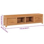 vidaXL Meuble TV 115x30x35 cm bois de teck massif