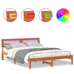 vidaXL Cadre de lit Marron cire 160 x 200 cm Bois massif en pin
