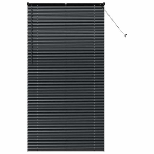 vidaXL Store de Fenêtre avec des rideaux Noir Aluminium