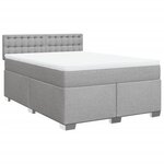 vidaXL Sommier à lattes de lit avec matelas Gris clair 160x200cm Tissu