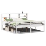 vidaXL Lit bibliothèque sans matelas blanc 180x200 cm bois pin massif