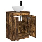 vidaXL Meuble de salle de bain avec évier Chêne fumé 54 x 35 x 83 cm
