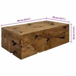 vidaXL Table basse 90x50x30 cm Teck véritable Marron