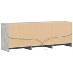 vidaXL Meuble TV avec LED gris béton 140x34x50 cm bois d'ingénierie
