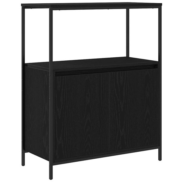 vidaXL Meuble de salle de bain avec étagères chêne noir 76 5x35x95 cm