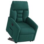 vidaXL Fauteuil inclinable électrique vert foncé tissu