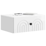 vidaXL Cabinet de chevet mural 2 Pièces Blanc brillant 49 x 34 5 x 20 cm