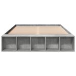 vidaXL Cadre de lit gris béton 160x200 cm bois d'ingénierie