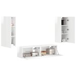 vidaXL Ensemble meuble TV 2 Pièces Blanc brillant Bois d'ingénierie