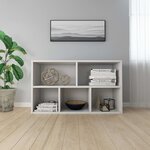 vidaXL Bibliothèque/buffet blanc brillant 50x25x80cm Bois d’ingénierie