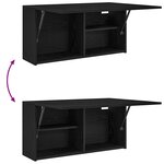 vidaXL Armoire murale de bain noir 80x25x40 cm bois d'ingénierie