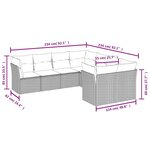 vidaXL Salon de jardin 8 Pièces avec coussins gris résine tressée