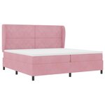 vidaXL Lit à ressorts avec matelas Rose 200 x 200 cm Polyester