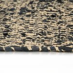 vidaXL Tapis Chindi tissé à la main Cuir Coton 120 x 170 cm Noir