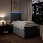 vidaXL Sommier à lattes de lit avec matelas Gris clair 100x200cm Tissu