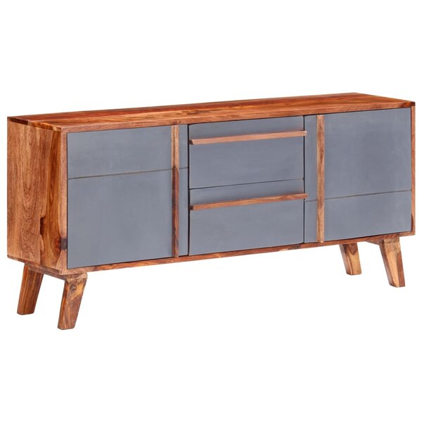 vidaXL Buffet gris 120x30x55 cm bois massif