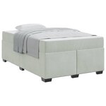 vidaXL Cadre de lit avec matelas Gris clair 120 x 190 cm tissu