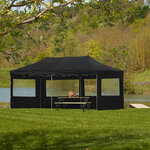 Tectake Tonnelle 6 x 3 m avec 4 rideaux - noir