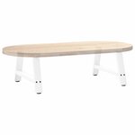 vidaXL Pieds de table basse en forme de A  2 pièces  blanc  60 x (30-31) cm  acier