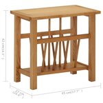 vidaXL Table à revues 45x27x42 cm Bois de chêne solide